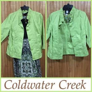 🌺Coldwater Creek Green Jacket Sz 10